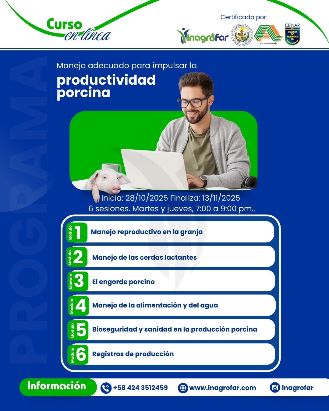 Curso producción de cerdos inagrofar 2025